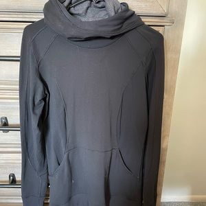 Lulu cowl neck fitted hoodie